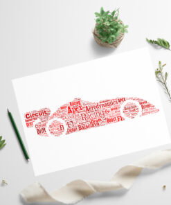 Personalised Bespoke Racing Car Word Art Print Picture
