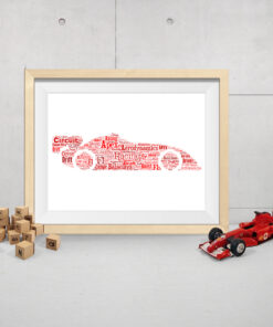 Personalised Bespoke Racing Car Word Art Print Picture