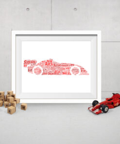 Personalised Bespoke Racing Car Word Art Print Picture