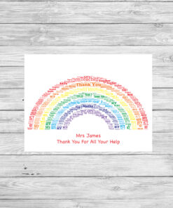 Personalised Bespoke Rainbow Word Art Print Picture