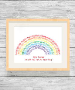 Personalised Bespoke Rainbow Word Art Print Picture