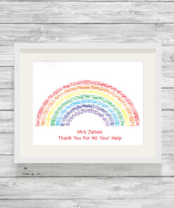 Personalised Bespoke Rainbow Word Art Print Picture