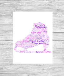 Personalised Ice Skate Word Art Print