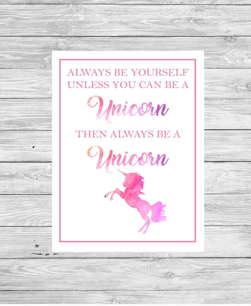 Unicorn art print - Be a Unicorn in a field of horses ...