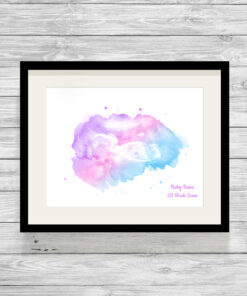 Personalised Baby Scan Watercolour Print
