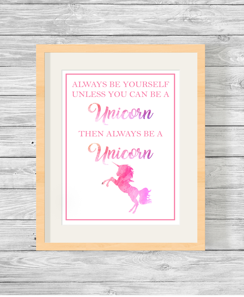 Personalised Be a Unicorn Typography Print - Show It With ...