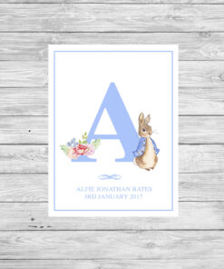 Personalised Peter Rabbit Initial Print