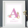 Personalised Girls Peter Rabbit Initial Print