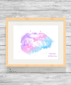Personalised Baby Scan Watercolour Print