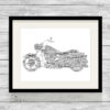 Personalised Harley Davidson Word Art Print