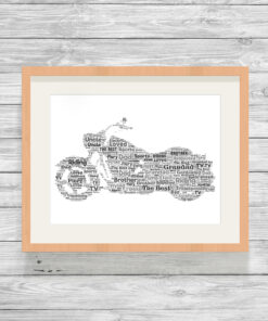Personalised Harley Davidson Word Art Print