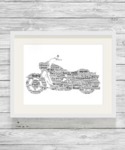 Personalised Harley Davidson Word Art Print