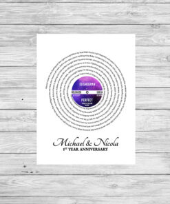 Personalised LP Record Song Lyrics Word Art Print