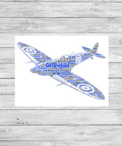Bespoke Personalised Spitfire Word Art Print