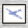 Bespoke Personalised Spitfire Word Art Print