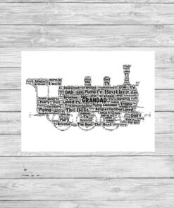 Personalised Steam Train Word Art Print