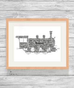 Personalised Steam Train Word Art Print