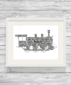 Personalised Steam Train Word Art Print