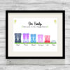 Personalised Welly Boot Family Print