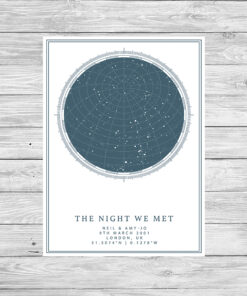 Personalised Custom Night Sky Star Map Print