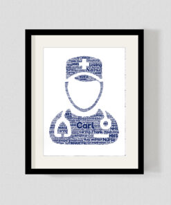 Bespoke Personalised Male Nurse Word Art Print