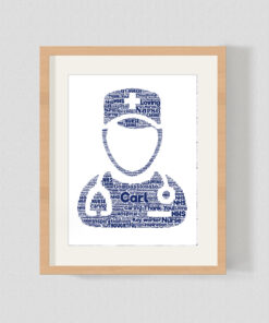 Bespoke Personalised Male Nurse Word Art Print