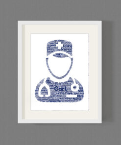 Bespoke Personalised Male Nurse Word Art Print