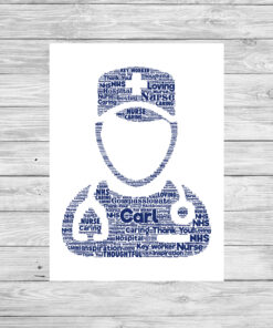 Bespoke Personalised Male Nurse Word Art Print