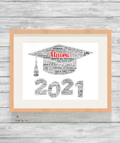 Personalised Graduation Motarboard Word Art Print