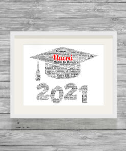 Personalised Graduation Motarboard Word Art Print