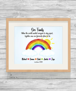 Personalised Rainbow Lockdown Picture Print
