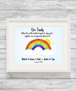 Personalised Rainbow Lockdown Picture Print