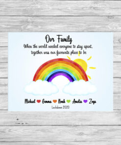 Personalised Rainbow Lockdown Picture Print