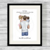 Personalised Father & Son or Daughter Picture Print