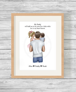 Personalised Father & Son or Daughter Picture Print