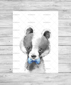 Safari Animals With Bows Boy's Bedroom Prints