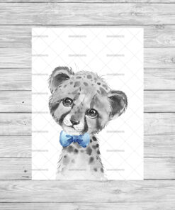 Safari Animals With Bows Boy's Bedroom Prints