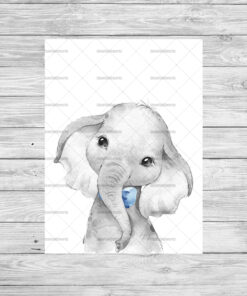 Safari Animals With Bows Boy's Bedroom Prints