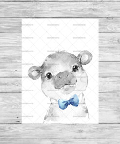 Safari Animals With Bows Boy's Bedroom Prints