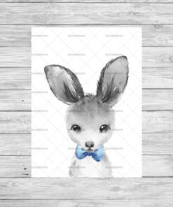 Safari Animals With Bows Boy's Bedroom Prints