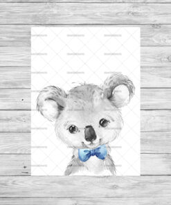 Safari Animals With Bows Boy's Bedroom Prints
