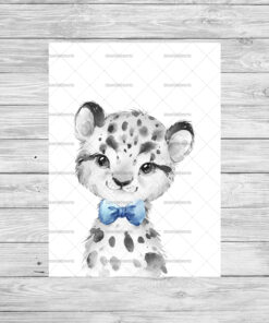 Safari Animals With Bows Boy's Bedroom Prints