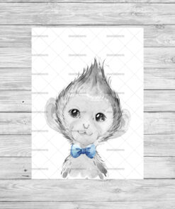 Safari Animals With Bows Boy's Bedroom Prints