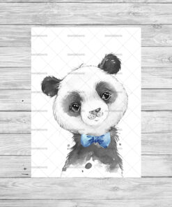 Safari Animals With Bows Boy's Bedroom Prints