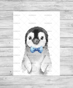 Safari Animals With Bows Boy's Bedroom Prints