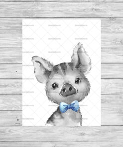 Safari Animals With Bows Boy's Bedroom Prints