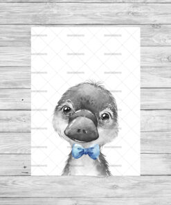 Safari Animals With Bows Boy's Bedroom Prints