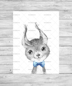 Safari Animals With Bows Boy's Bedroom Prints