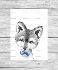 Safari Animals With Bows Boy's Bedroom Prints