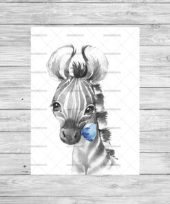 Alternative view of Safari Animals With Bows Boy's Bedroom Prints